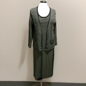 Vintage Sonya Rykiel  knit dress with matching buttoned long cardigan . S